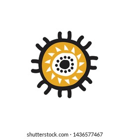 Aboriginal dot art painting. Icon logo design template