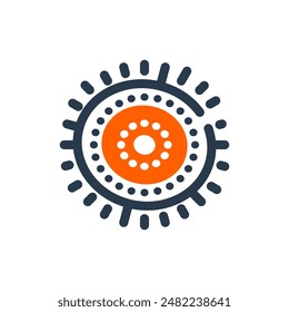 Aboriginal Dot Painting Vector Icon Illustration