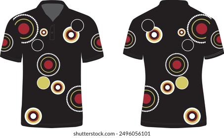 Aboriginal dot pattern black t-shirts design vector.indigenous pattern.