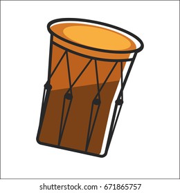 Aboriginal drum in brown color closeup graphic poster