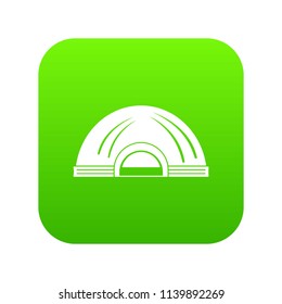Aboriginal dwelling icon green vector isolated on white background