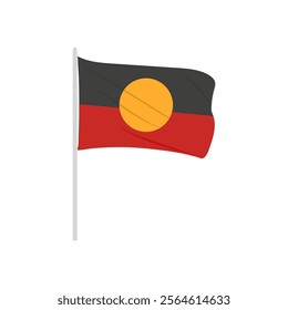 Aboriginal Flag Australian Symbol Vector Illustration