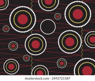 Aboriginal Geometric Art Concentric Circles Seamless vector design.