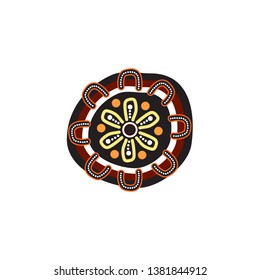 Aboriginal indigenous art logo icon design vector template