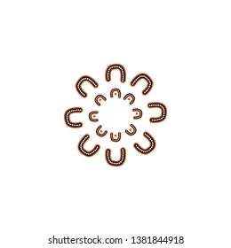 Aboriginal indigenous art logo icon design vector template