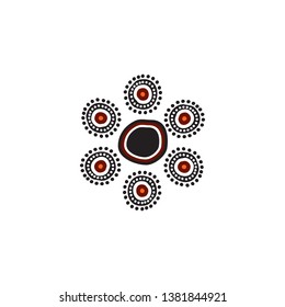 Aboriginal Indigenous Art Logo Icon Design Vector Template