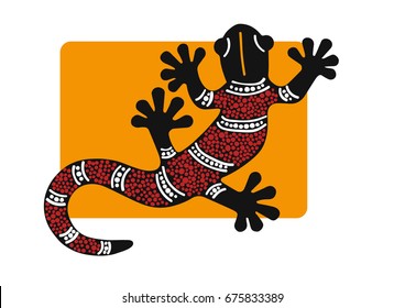 Aboriginal inspired Gecko Lizard