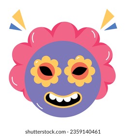 Aboriginal mask flat sticker design 