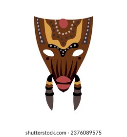 Aboriginal mask vector isolated on white background.