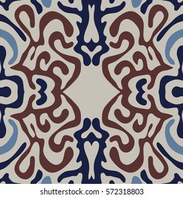 Aboriginal Seamless Pattern. Ethnic Abstract Design made of Scribble Lines and Signs. Tribal Ornament for Wallpaper, Textile, Fabric.
