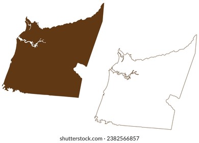 Aboriginal Shire of Kowanyama (Commonwealth of Australia, Queensland state) map vector illustration, scribble sketch Kowanyama map