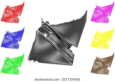 Aboriginal Shire of Kowanyama (Commonwealth of Australia, Queensland state) map vector illustration, scribble sketch Kowanyama map
