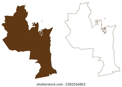 Aboriginal Shire of Lockhart River (Commonwealth of Australia, Queensland state) map vector illustration, scribble sketch Lockhart River map