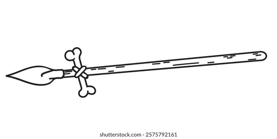 Aboriginal spear line art hand drawn icon clipart avatar logotype isolated illustration