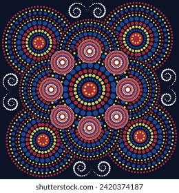 Aboriginal style art vector painting.dot pattern.