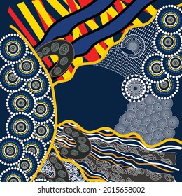Aboriginal textures are redrawn to vectors.
