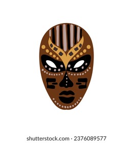 Aboriginal tribal mask isolated on white background.