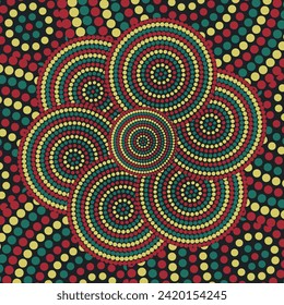 Aboriginal  vector art painting.dot pattern design