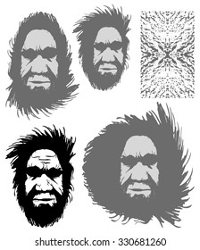 Aborigine.
A bearded man with a hairy head. Symbolic picture.