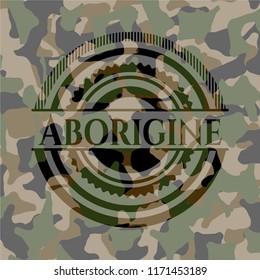 Aborigine on camo texture
