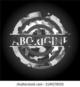 Aborigine on grey camo pattern