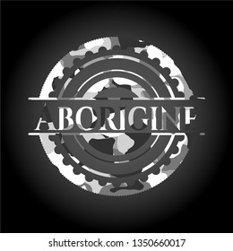 Aborigine on grey camo pattern