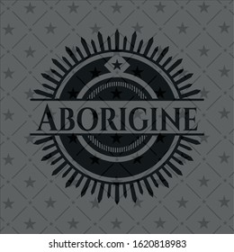 Aborigine realistic black emblem. Vector Illustration. Detailed.