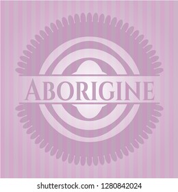 Aborigine realistic pink emblem