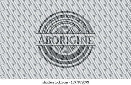 Aborigine silver badge or emblem. Scales pattern. Vector Illustration. Detailed.