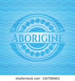 Aborigine sky blue water emblem. Vector Illustration. Detailed.