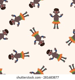 Aborigines , cartoon seamless pattern background