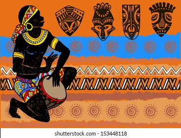 Aborigines. Papuan. Aborigine. African Set