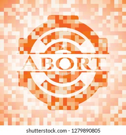 Abort abstract orange mosaic emblem