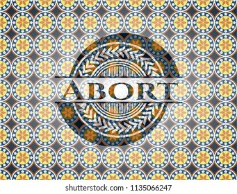 Abort arabesque emblem background. arabic decoration.