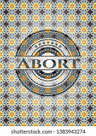 Abort arabesque emblem background. arabic decoration.