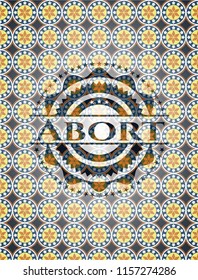 Abort arabic emblem background. Arabesque decoration.