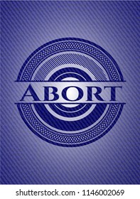 Abort badge with denim texture