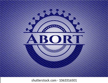 Abort badge with jean texture