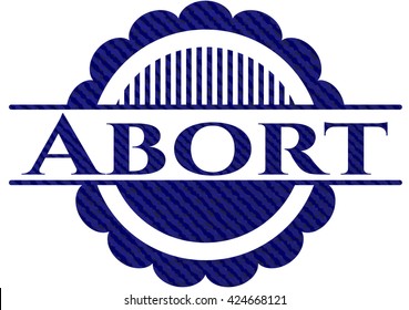 Abort-Abzeichen mit jean-Struktur