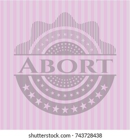 Abort badge with pink background