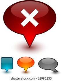 Abortar iconos glososos del vector de voz.