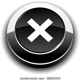 Abortar el icono de redondeo vibrante 3d metálico.