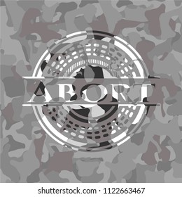Abort on grey camo texture