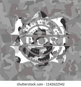 Abort on grey camo texture