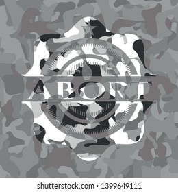 Abort on grey camouflage texture