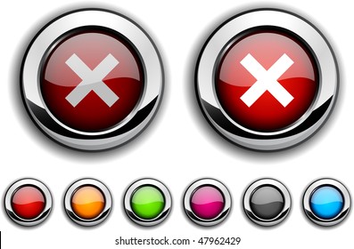 Abort realistic buttons. Vector illustration.