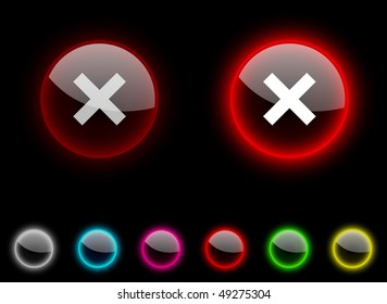 Abort realistic icons. Empty buttons included.