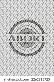 Abort silver color emblem or badge. Scales pattern. Vector Illustration. Detailed. 