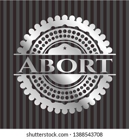 Abort silvery badge or emblem. Vector Illustration. Mosaic.