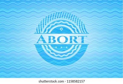 Abort sky blue water style emblem.